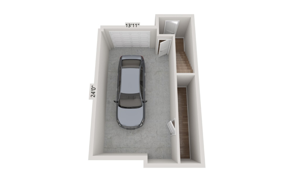 B3 Townhome - 2 bedroom floorplan layout with 2 bathrooms and 1246 square feet (Garage)