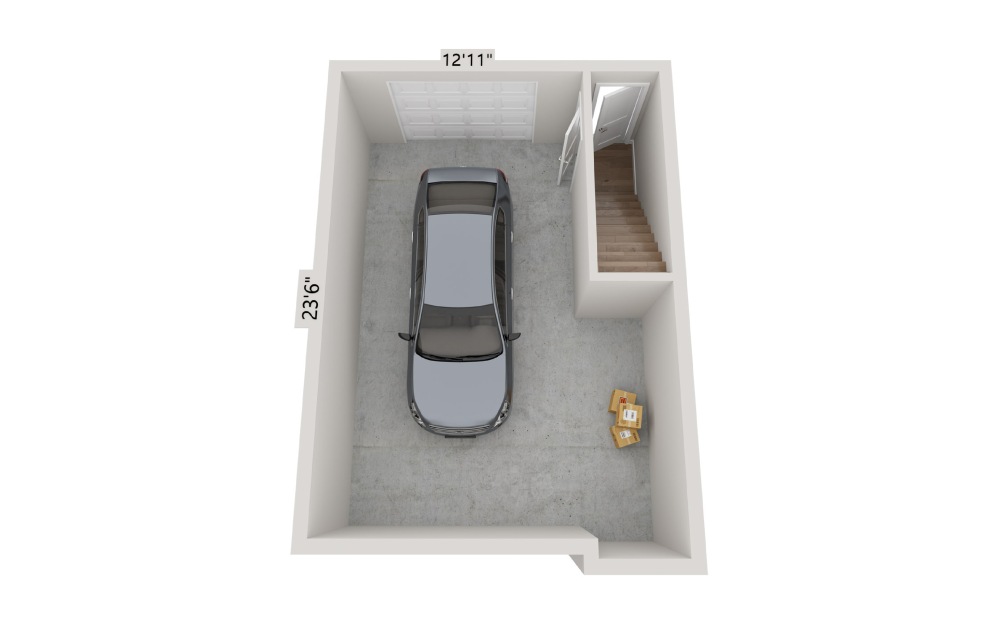 B5 Townhome - 2 bedroom floorplan layout with 2 bathrooms and 1267 square feet (Garage)
